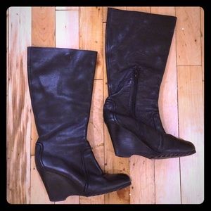 Tall Wedge Boots - Wide calf
